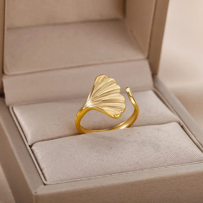 Vintage Ginkgo Leaf Rings For Women