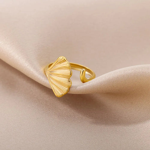 Vintage Ginkgo Leaf Rings For Women