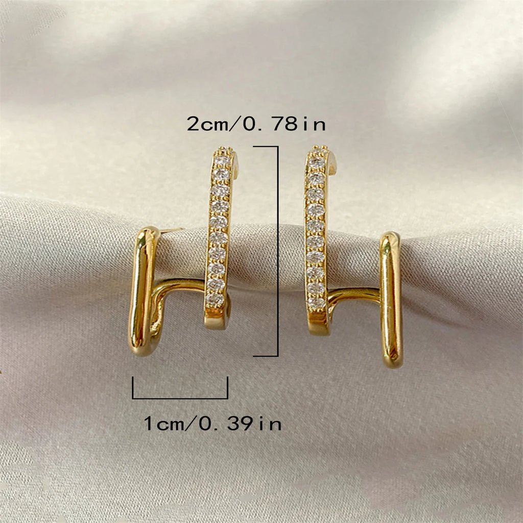 New Design Irregular U-shaped Gold Color Earrings for Women