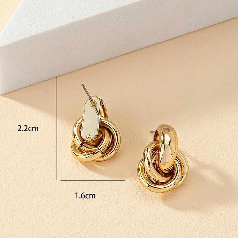 Obega Gold SIlver Color Knot Hoop Earring For Women