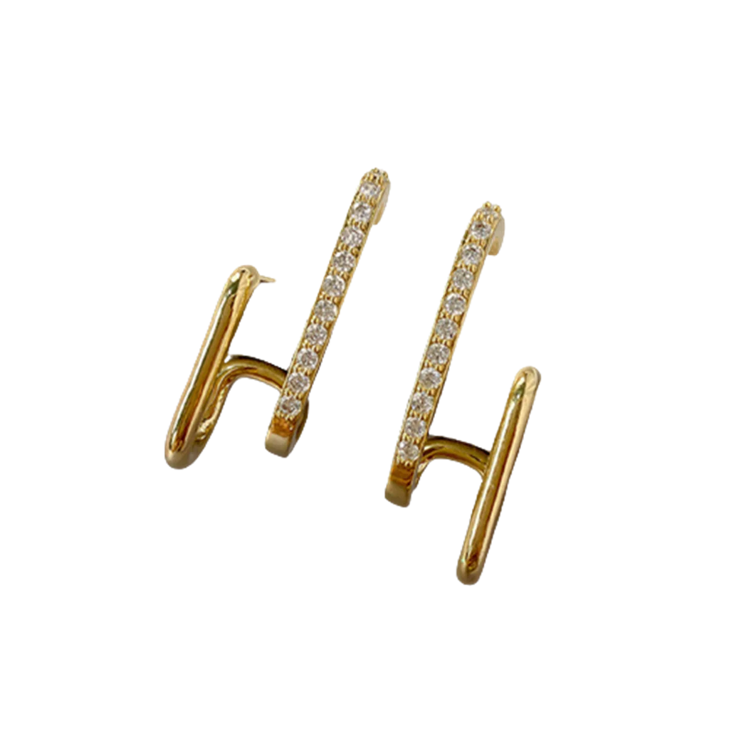 New Design Irregular U-shaped Gold Color Earrings for Women