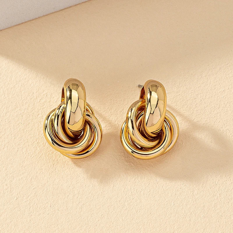 Obega Gold SIlver Color Knot Hoop Earring For Women
