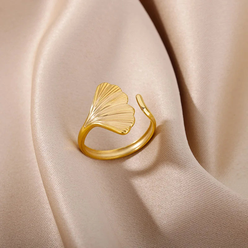 Vintage Ginkgo Leaf Rings For Women