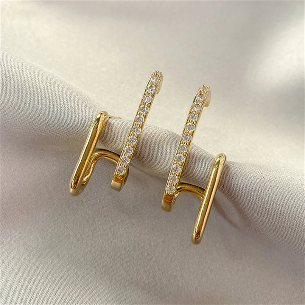 New Design Irregular U-shaped Gold Color Earrings for Women