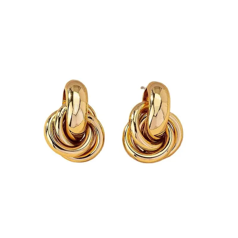 Obega Gold SIlver Color Knot Hoop Earring For Women